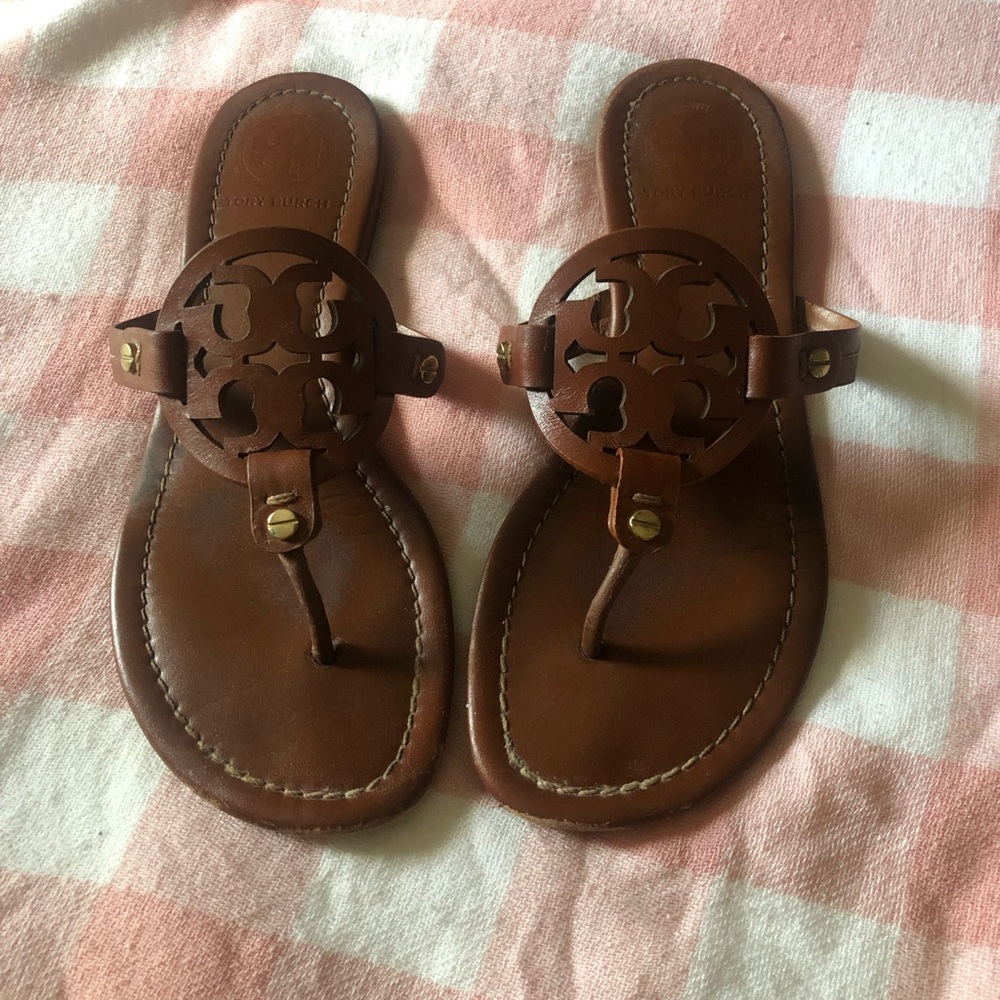 Tan Tory Burch Miller Sandals